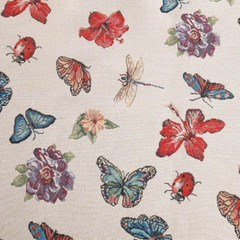 Colorfull Butterfly Jacquard Fabric DIY Skirt Coat Clothes Craft Sewing Material