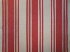Dunroven House Farmhouse Awning Stripe Red White Woven Cotton Homespun Fabric