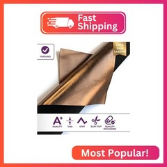Genuine Leather Metallic Leather Fabric (Bronze, 12x12In/ 30x30cm)