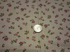 Pink And Green Floral On White Cotton Fabric 44″ X 32″