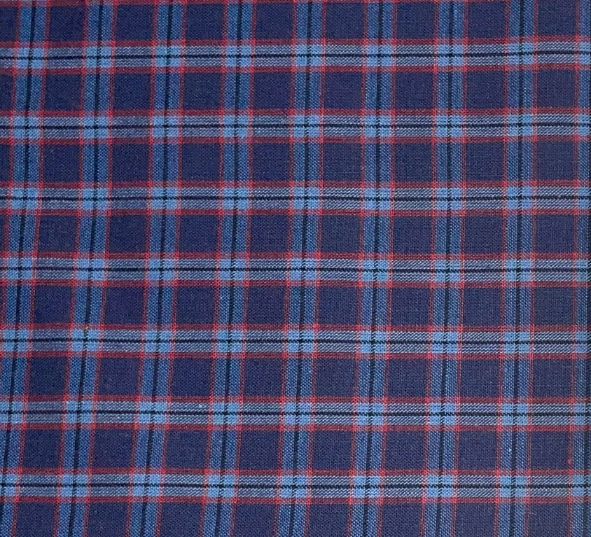 By 1/2 Yd Blue & Red Woven Plaid Check Cotton Fabric BTHY 18″ X 44″