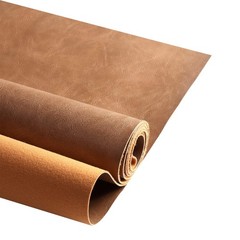 Premium Faux Leather Upholstery Fabric 1.2mm Waterproof Khaki 36×54 Inch