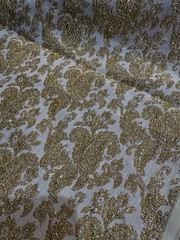 Vintage 1960’s Brocade Fabric in Gold Thread Floral Design -5 1/2 yards
