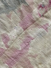 VTG SHABBY FADED PINK ROSE FLORAL COTTON FABRIC 35×171 45Y G2U