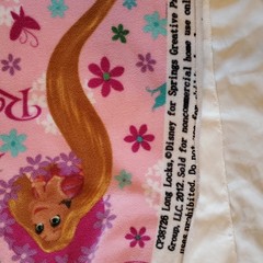 Disney Rapunzel Springs Creative Pink Floral Fleece Craft Sewing Fabric 2012 Vtg