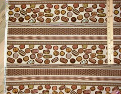 Chocolate Candy Truffles Cotton Fabric Stripe by the 23″ Repeat #21420