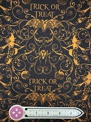 FERN XL SCRAP 10X22″ Halloween Gothic Art Deco Witch Bats Pumpkins Fabric