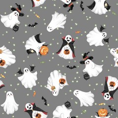 Halloween Fabric | Paranormal Parade Ghosts in Costume Gray | Studio E YARD