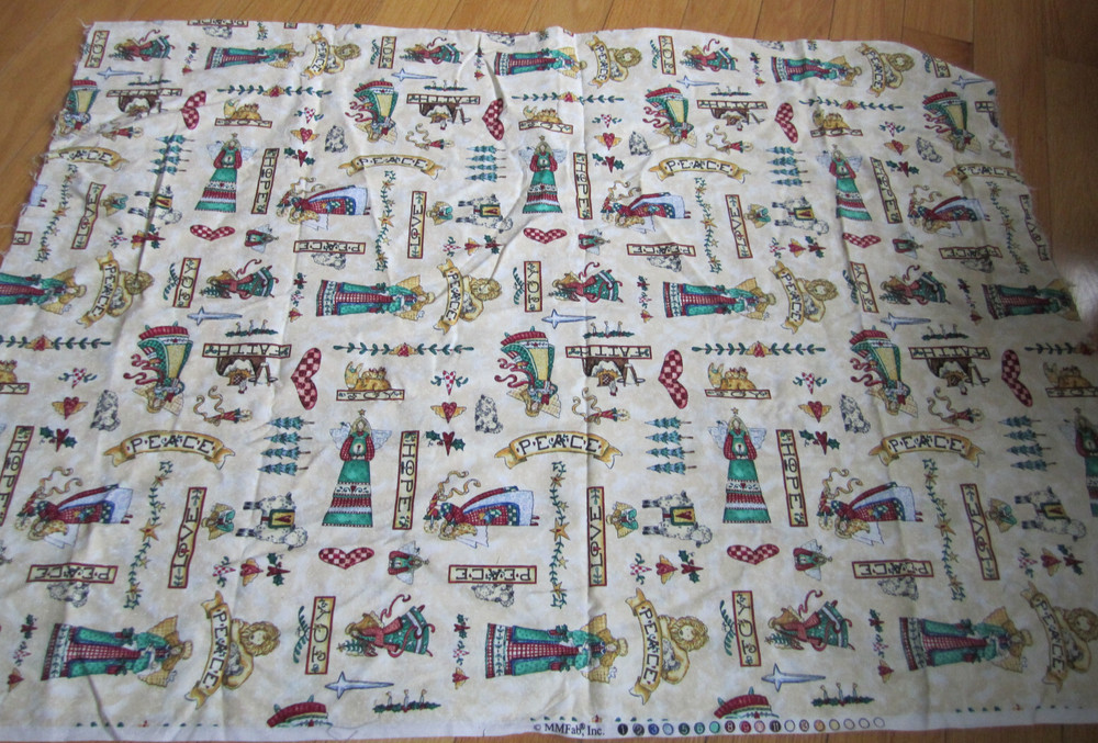 Christmas Hope Joy Peace Angels MMFab Cotton Fabric 1 YARD 56″ WIDE COTTON BLEND