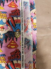 4.5+ Yards Girl Superheroes Pink Camelot Fabrics DC Comics Cotton Fabric Uncut