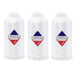 Sissewpro 40WT Machine Embroidery Thread 3 Big Spool (5,000M 5000M, 3 White