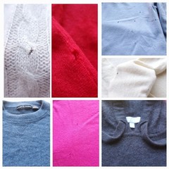 Flawed 100% Cashmere Sweater Lot 7 Crafting Bundle Scrap Cutter 2lb 14.9oz