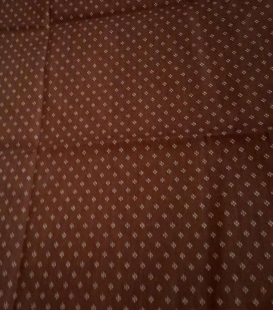 Marcus Brothers Textiles Brown Background White Floral Cotton Fabric 44″ X 36″