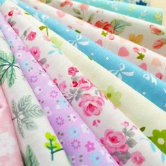 Assorted Flower Patterns Cotton Fabric Squares – 50pcs 10×10 for DIY Projects