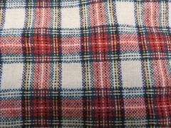 Wool or Wool Blend Fabric RED BLUE WHITE GREEN PLAID 54″ WIDE 1/2 YARD