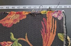 Bird Floral Tapestry Fabric Black Woven Tropical Birds Blue Rust 55″W x 3.6 Y
