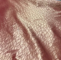 Silk Jacquard Brocade Fabric: Goldfish Beige Leaf Design – 54″ Wide