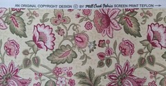 Mill Creek Fabrics Pink Jacobean Floral Pattern Drapery Upholstery Fabric 10.5 Y