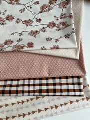 Pink Blossom Beige Color Spring Quilt Bundle 10 Art Gallery Fabrics Fat Quarter