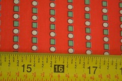 By 1/2 Yd, 35″ Wide, Vintage 1940’s-60’s,White & Green on Red Quilt Cotton,M6669