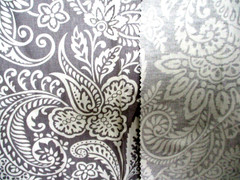 Waverly Fabric 44″ X 46″ Paisley Gray & White Boho Cottage Traditional Farmhouse