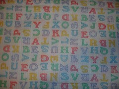 NEW FABRIC,SEERSUCKER ALPHABET PRINT, 1 YARD 30 INCHES X 45