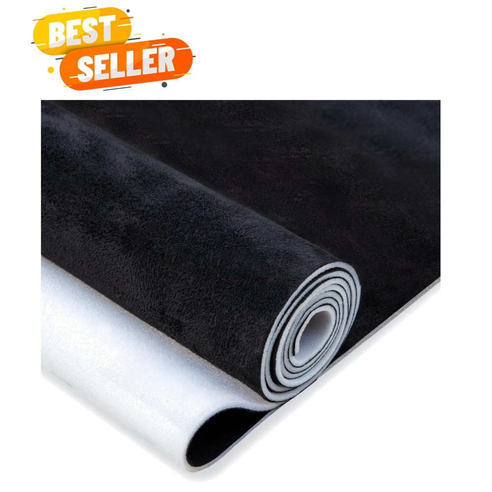 Suede Auto Headliner Fabric 98″ L × 60″ W with Foam Backing – Black Interior …