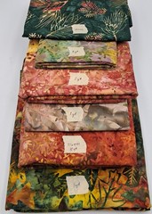 11 Yd Quilt Cotton Sewing Fabric Assortment Of Orange Green Red Batiks Yardage