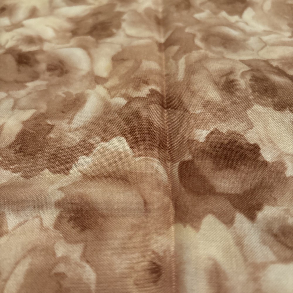 Unbranded Cotton Fabric “Color Collage” Floral Brown/Cream 36” x 42”