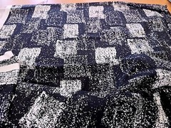 1. 1/2 Yd ITY Knit Fabric Black and White Building Blocks Designer Apparel