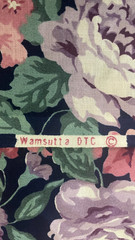 Vintage Wamsutta Cabbage Rose Floral Fabric 44″ x 3yds & 35″ Purple Pink Cotton
