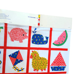 Vintage Springmaid Cozy Cafe Cheater Quilt Fabric Spring Mills 70s Retro 21×22″