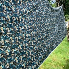 New HSoleil Fabric 8.75 yds Wonder Forest Rayon Turquoise Flowers on Blue Japan