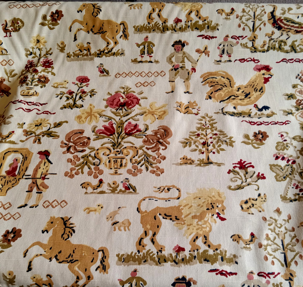 RICHLOOM PLANTINUM COLLECTION Highland Toile European Heirloom Fabric 6 Yd RARE