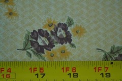 By 1/2 Yd”, Purple & Gold Floral on Tan Quilt Cotton, Connecting Threads, M5325