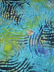 3 Yd Batik High Quality Cotton Fabric Lot Variegated Blue Green Fuchsia Brown