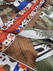 Deadstock Herms 100% Silk Twill Fabric Panel 35”x35” Scarf Logo