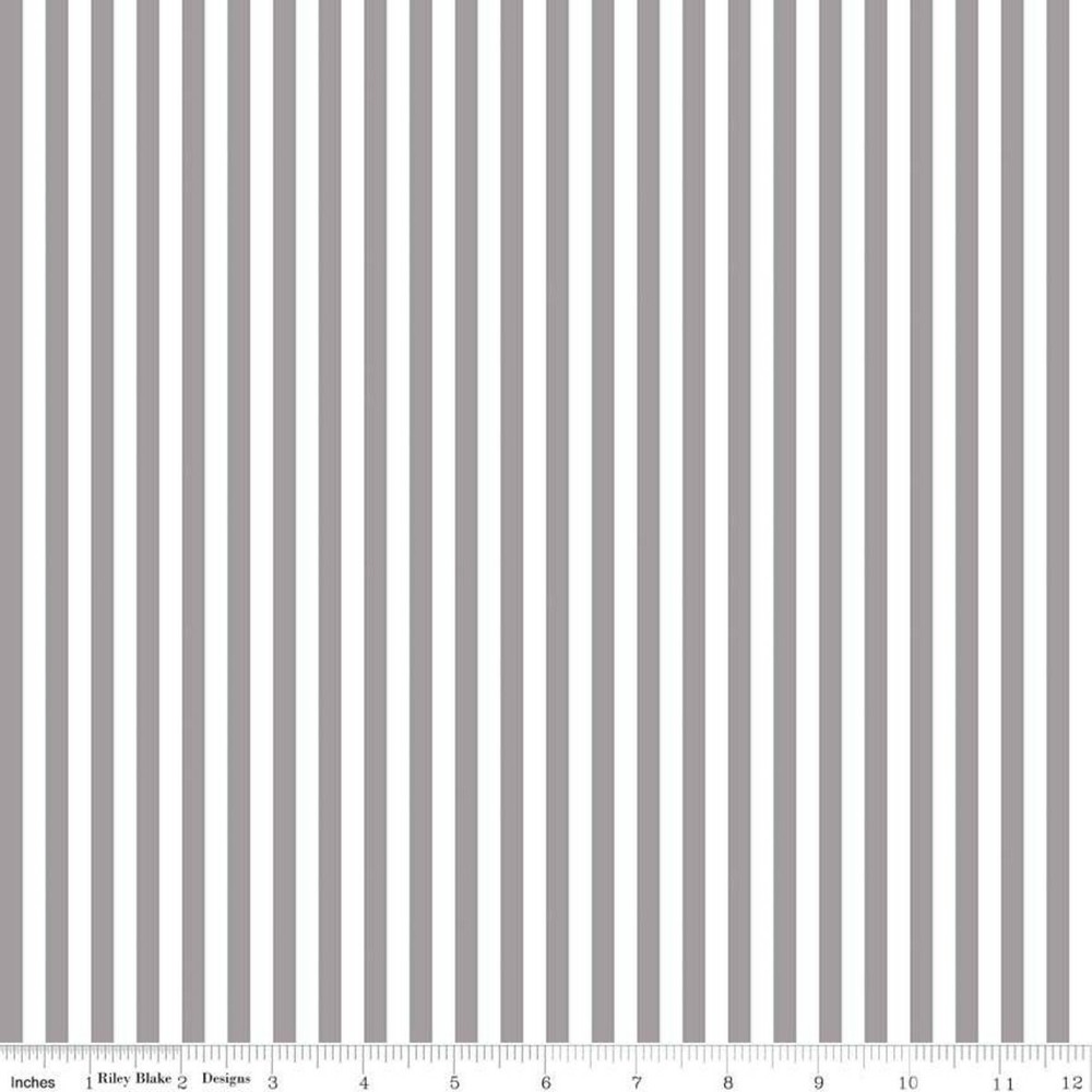 1/4 Yard 9”x42” Riley Blake 1/4” Stripe Gray Cotton Quilting Fabric