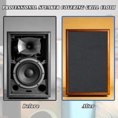 Black Speaker Grill Cloth Replacement for Home and Stage Audio Systems 67″x20