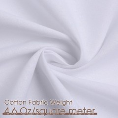 White Cotton Fabric by the Yard – Light Weight, 60″ Wide, Natural, Unbleached