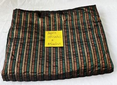 Vintage Fabric ~5 Yds Metallic Stripes (Black/Green/Gold/Copper) Costume/Craft