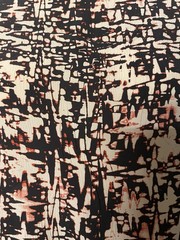 100% Silk Crinkled Crepe De Chine Abstract Earth Tone Print 2.5 Yards 45″ Wide