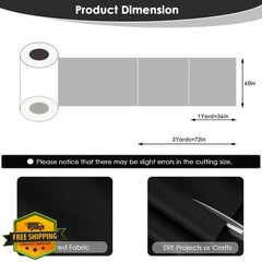 HYVAKUPPA Canvas Fabric 1 Yard Black 60″ W