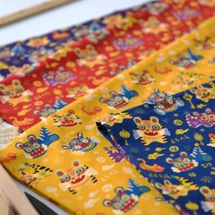 Cartoon Tiger Fabric Animal Pattern DIY Chinese New Year Cloth Sewing By Meter