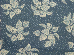 Vintage Cotton Fabric – 2 Yds + 23″ x 40″ W – Blue Floral Print