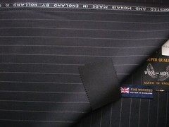 Holland & Sherry 2 PLY WOOL & MOHAIR Dk Navy SUITING FABRIC MADE IN ENGLAND 3.5m