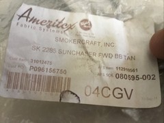 Ameritex Fabric Systems Smokercraft, Inc Sk2285 Sunchaser Fwd Bb Tan Cover