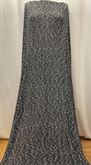 Poly Rayon Blend Black Cream Marl Fine-Gauge Summer Sweater Knit Fabric 3Yds 52″