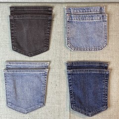 10 Pair Mixed Sizes Denim Jean Back Pockets for Crafts Sew Quilting
