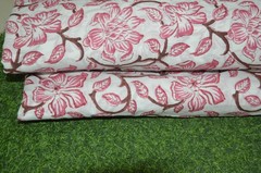 10 Yard Hand Block Print Floral Fabric 100%Cotton NO TARRIF CHARGES 100%✅ZK_211#